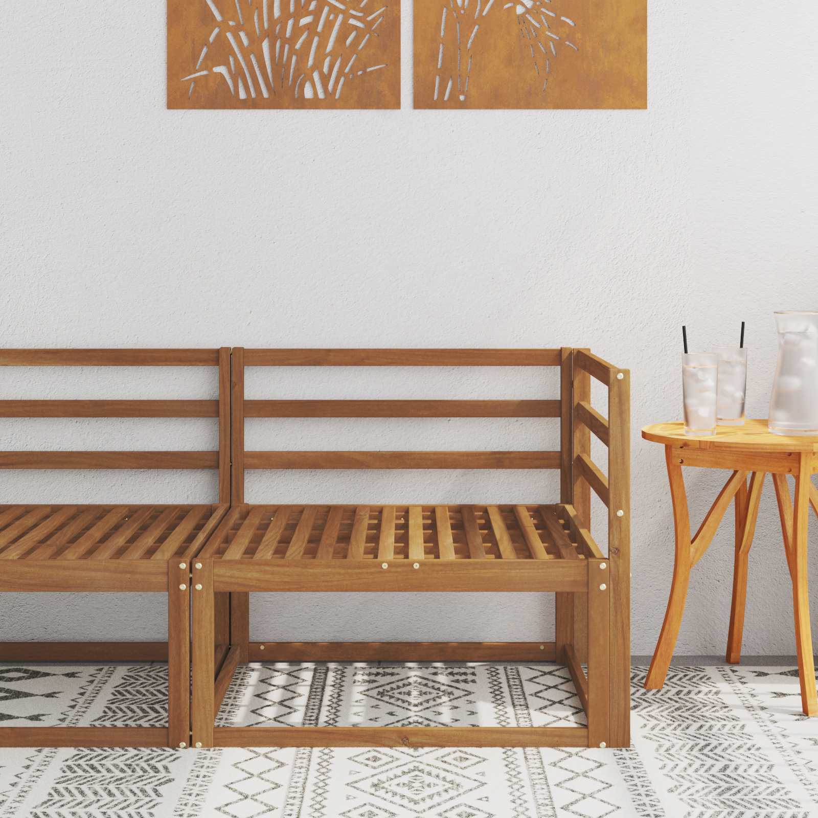 Buiten Hoek Sofa Naturel 83 x 83 x 73 cm Massief Acaciahout
