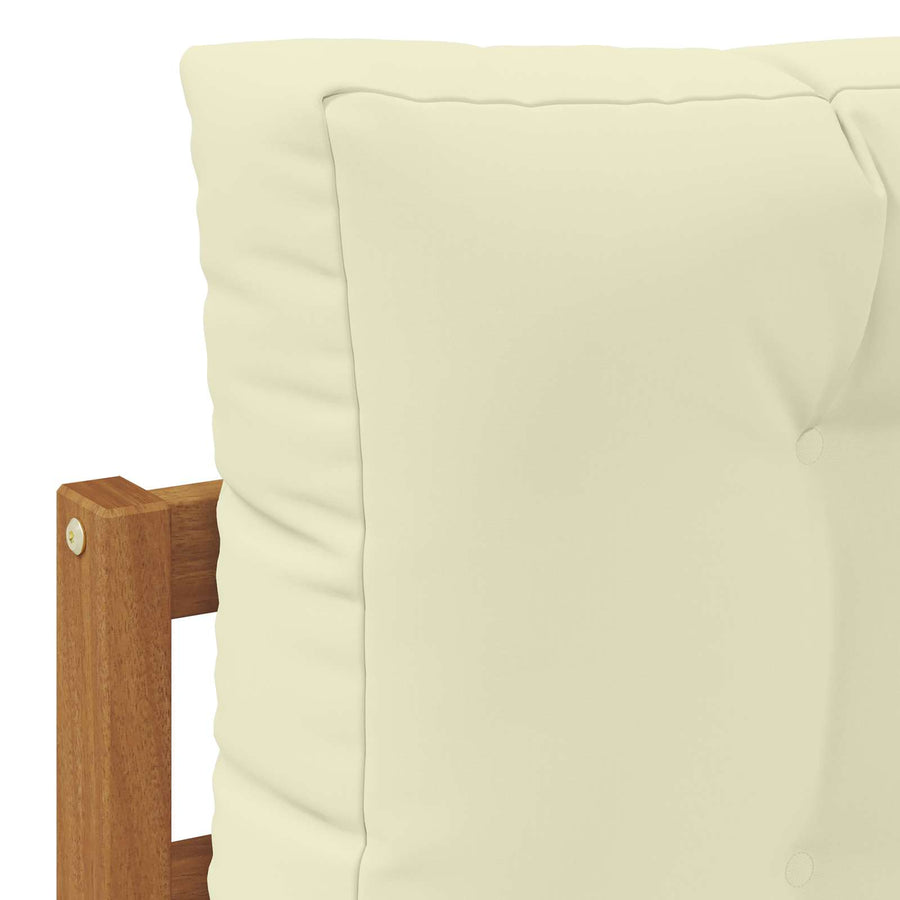 Sectie Sofa Eenheden 2 Stuk Naturel Massief Acaciahout Natuurlijk en crème