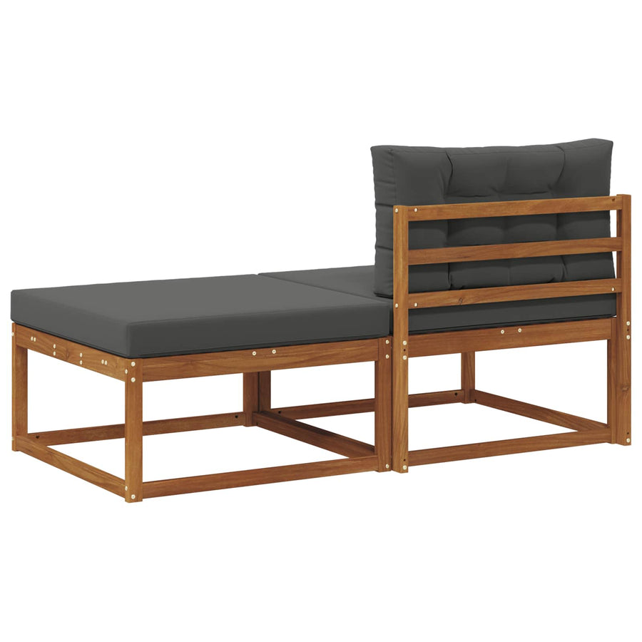 Sectie Sofa Eenheden 2 Stuk Naturel Massief Acaciahout Natuurlijk en antraciet