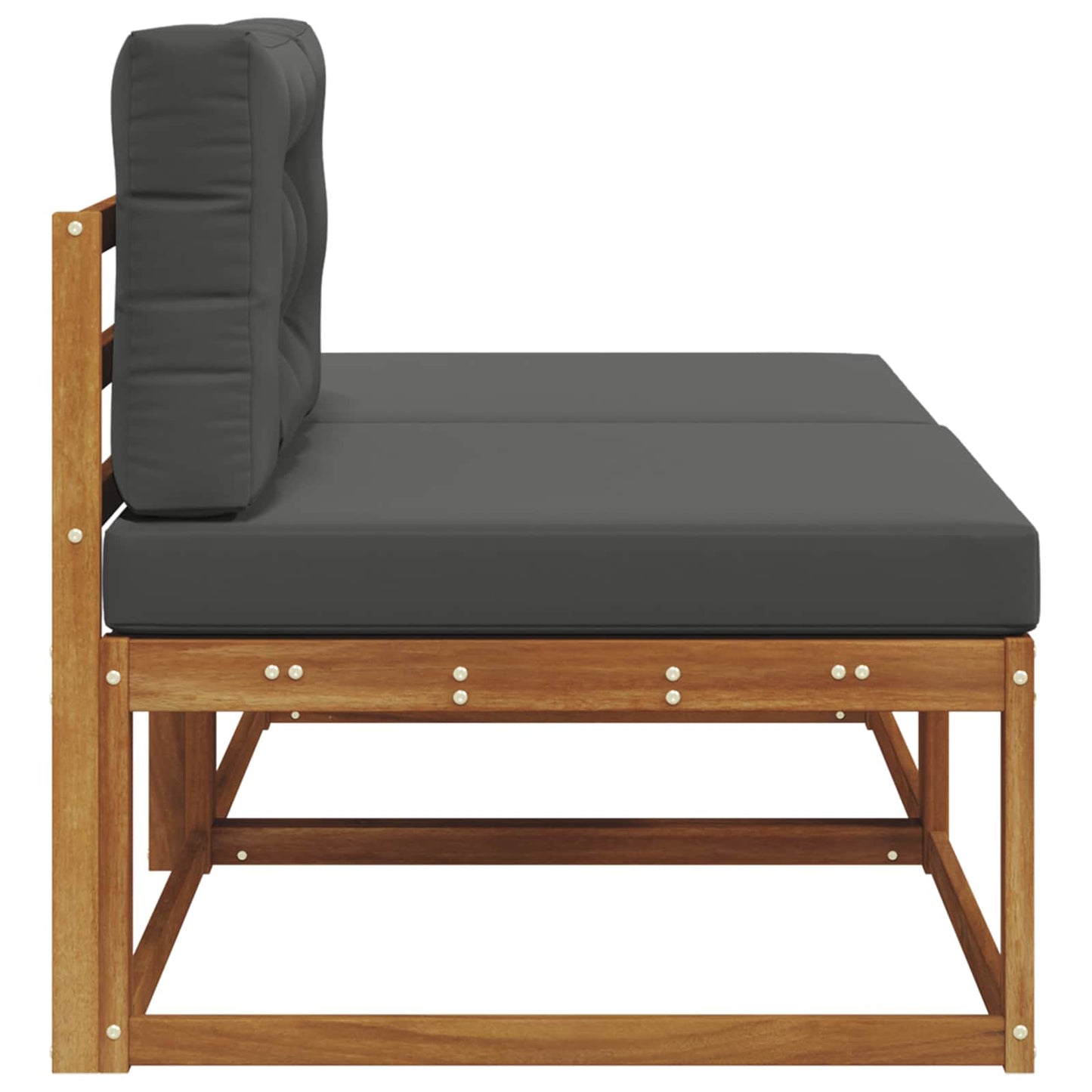 Sectie Sofa Eenheden 2 Stuk Naturel Massief Acaciahout Natuurlijk en antraciet