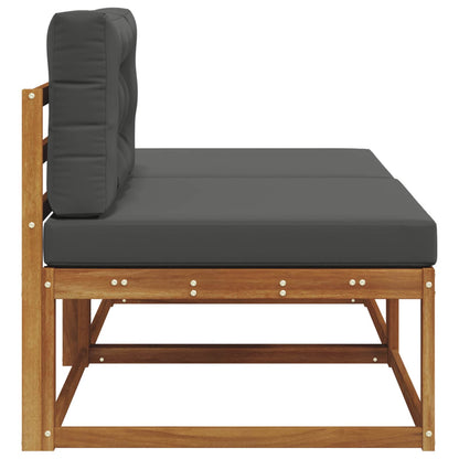 Sectie Sofa Eenheden 2 Stuk Naturel Massief Acaciahout Natuurlijk en antraciet