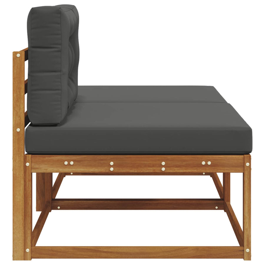 Sectie Sofa Eenheden 2 Stuk Naturel Massief Acaciahout Natuurlijk en antraciet