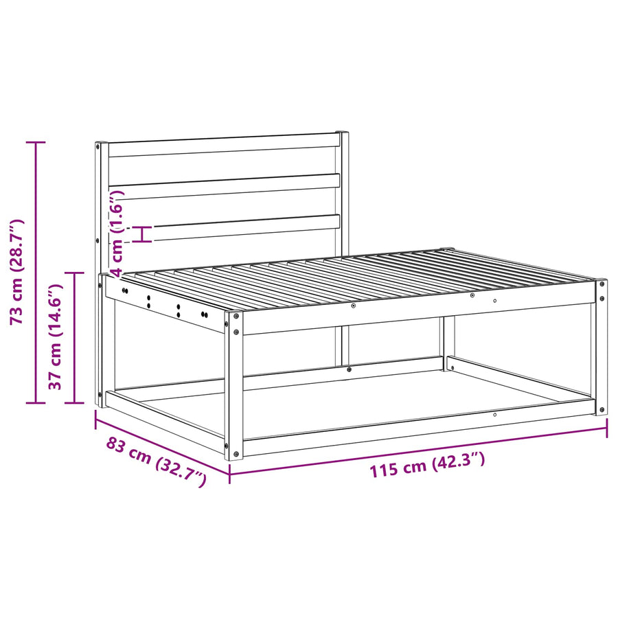 Buiten Eindbank Naturel 115 x 83 x 73 cm Massief Acaciahout