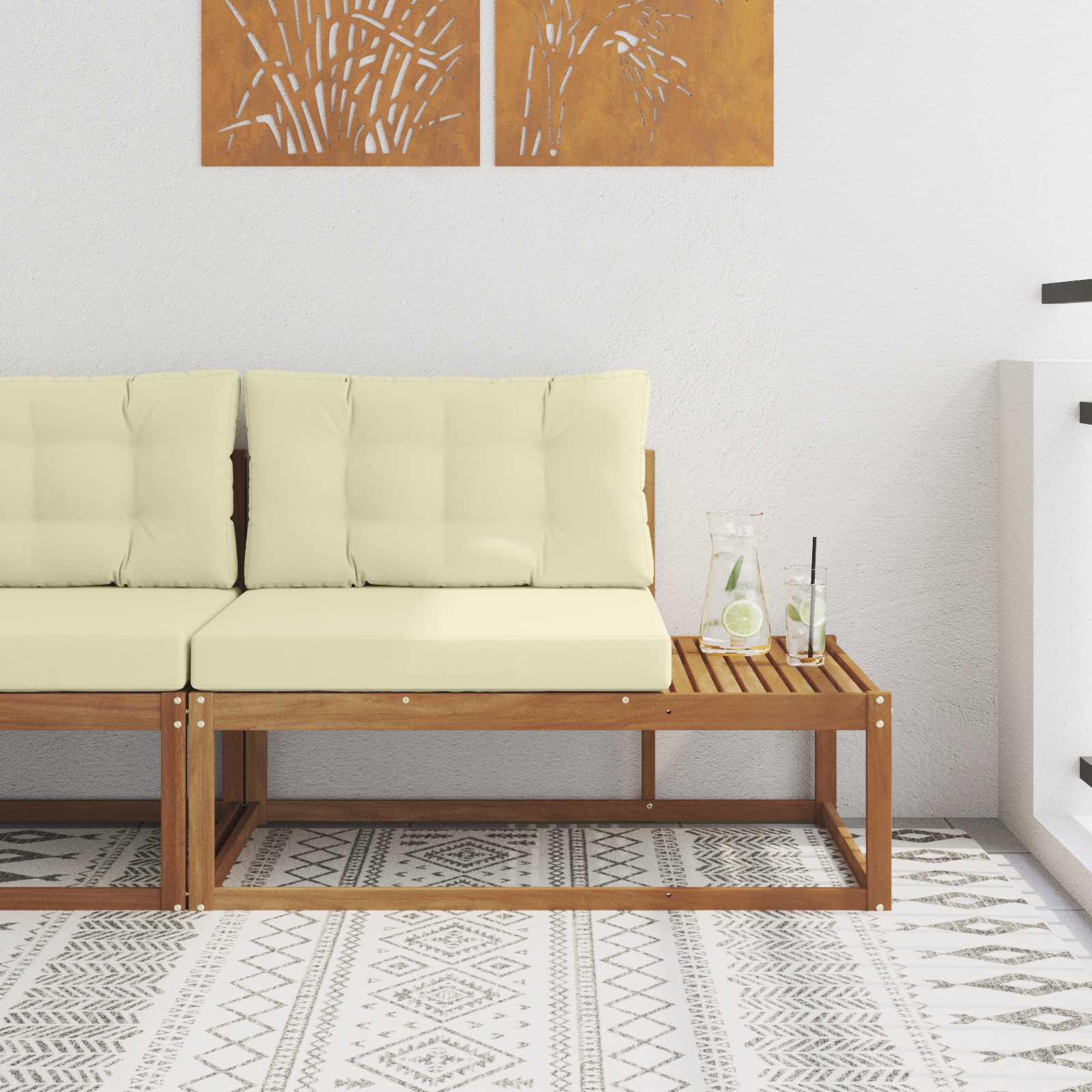 Buiten Eindbank Naturel 115 x 83 x 73 cm Massief Acaciahout