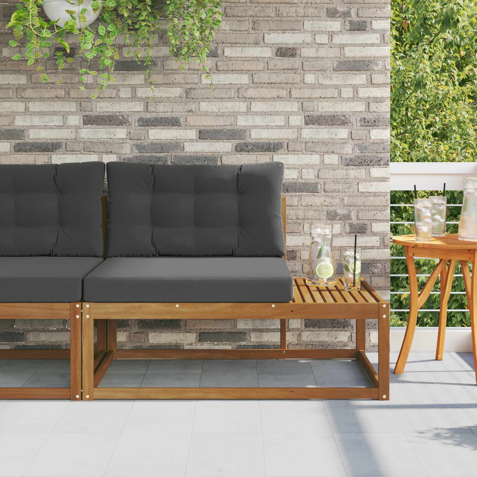 Buiten Eindbank Naturel 115 x 83 x 73 cm Massief Acaciahout