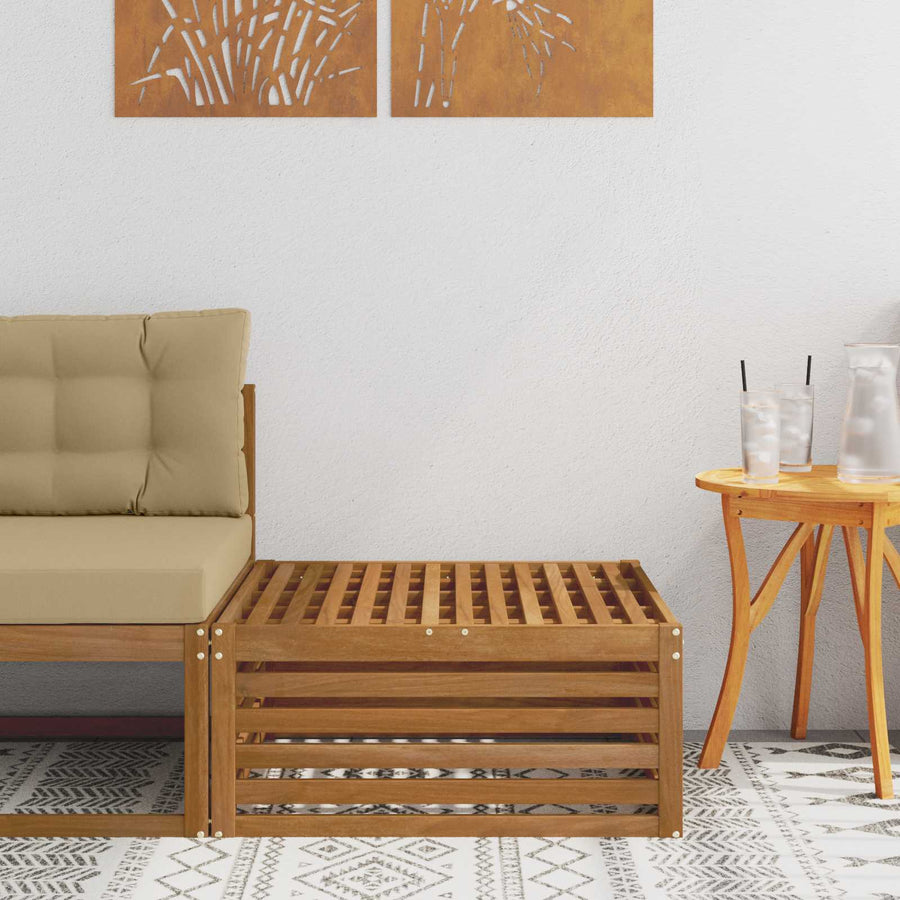 Buiten Voetenbank Naturel 79 x 79 x 37 cm Massief Acaciahout
