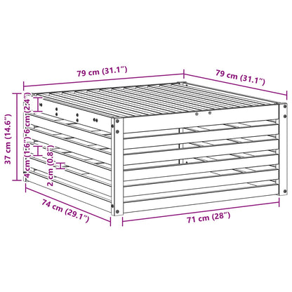 Buiten Voetenbank Naturel 79 x 79 x 37 cm Massief Acaciahout