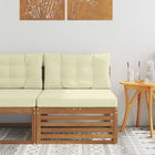Outdoor Seating Sofa Solid Acacia Wood Natural and Cream