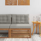 Outdoor Sofa Solid Acacia Wood Natural and Light Grey