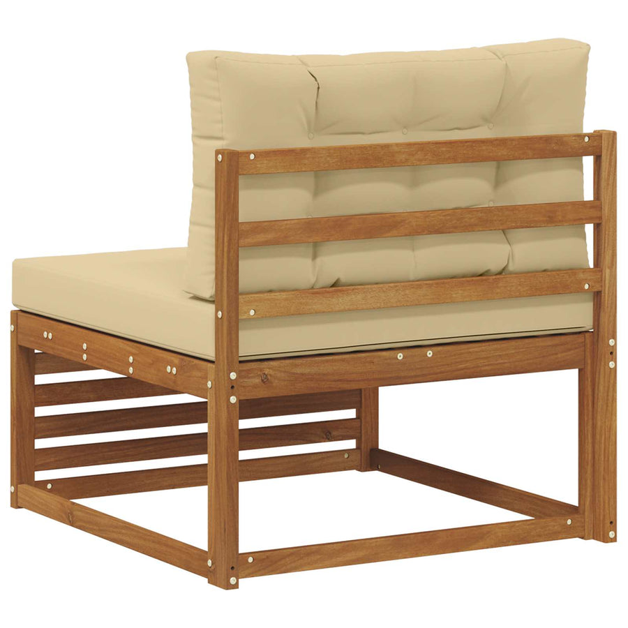 Buitenzitmiddelsofa Massief Acaciahout Naturel Natuurlijk en beige