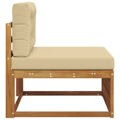 Buitenzitmiddelsofa Massief Acaciahout Naturel Natuurlijk en beige
