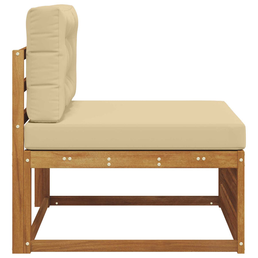 Buitenzitmiddelsofa Massief Acaciahout Naturel Natuurlijk en beige