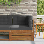 Outdoor Corner Sofa Solid Acacia Wood Natural