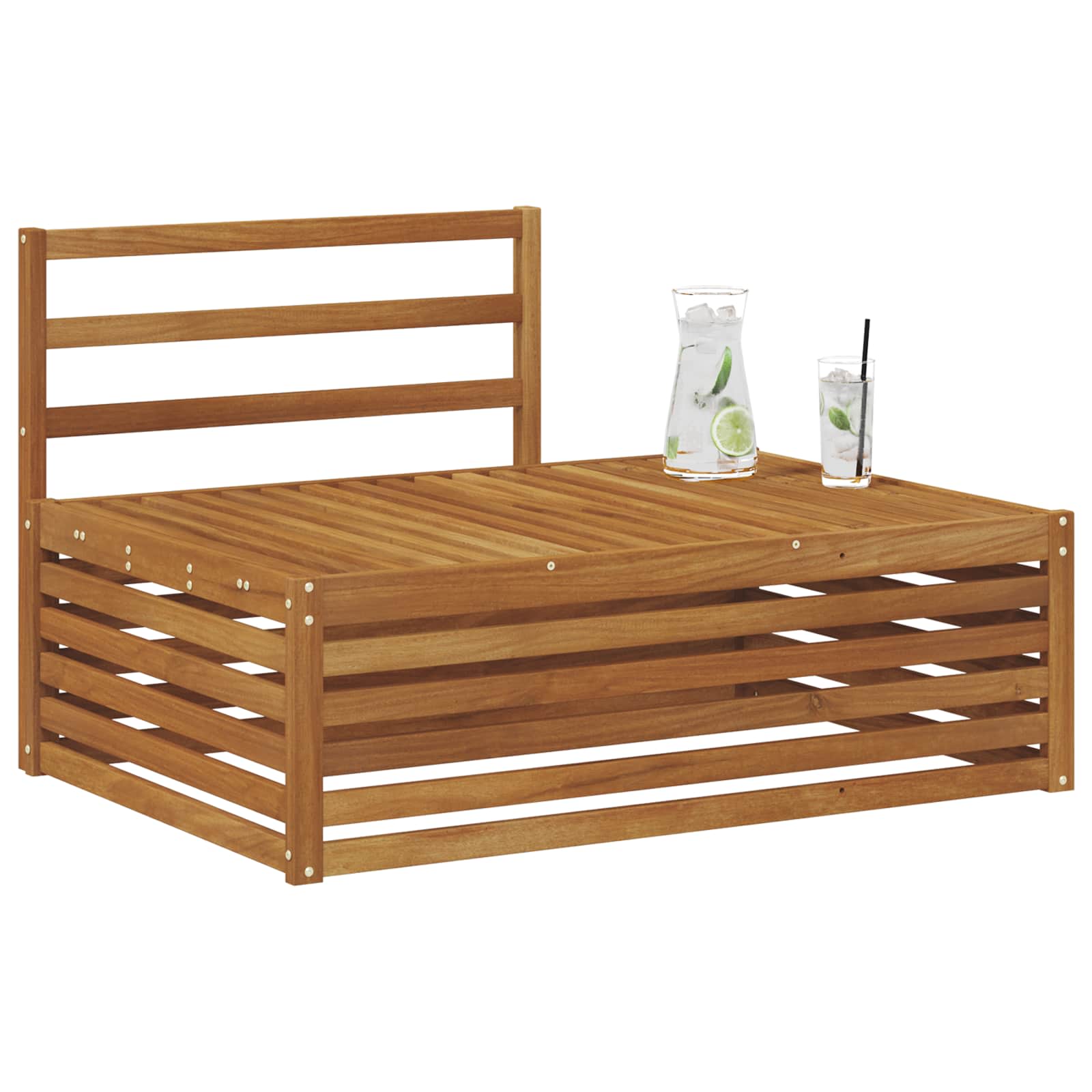 Buiten Eindbank Naturel 115 x 83 x 73 cm Massief Acaciahout