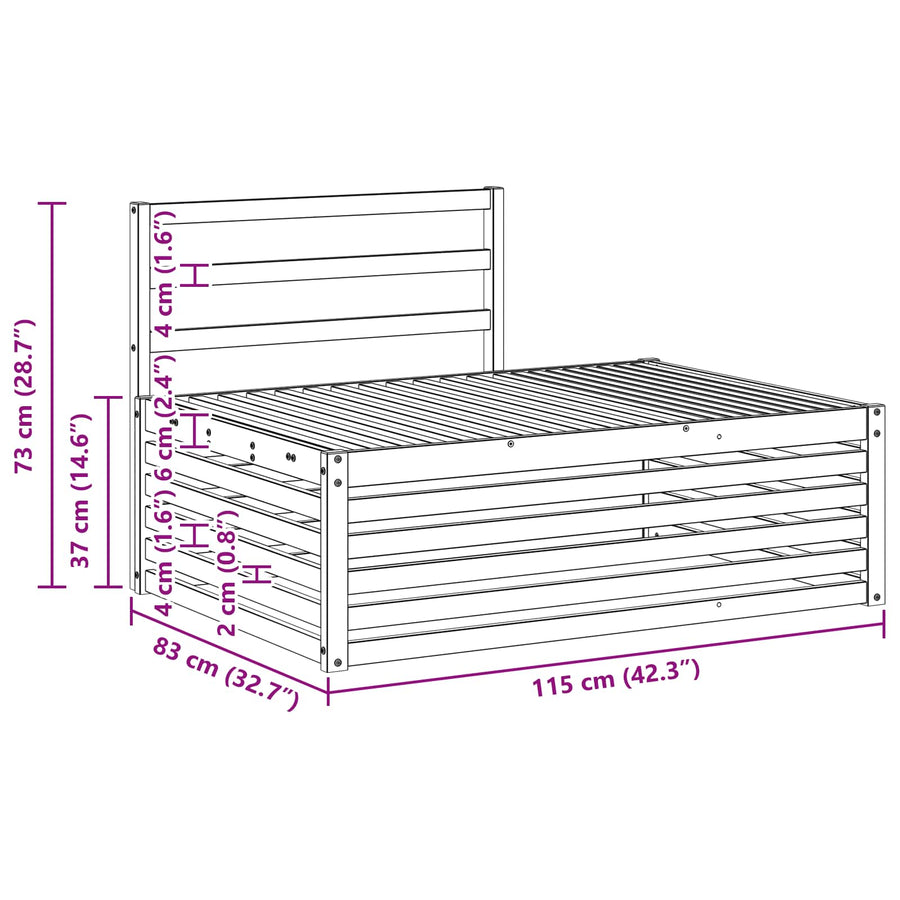 Buiten Eindbank Naturel 115 x 83 x 73 cm Massief Acaciahout