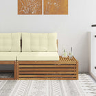 Outdoor End Bench Natural 115 x 83 x 73 cm Solid Acacia Wood