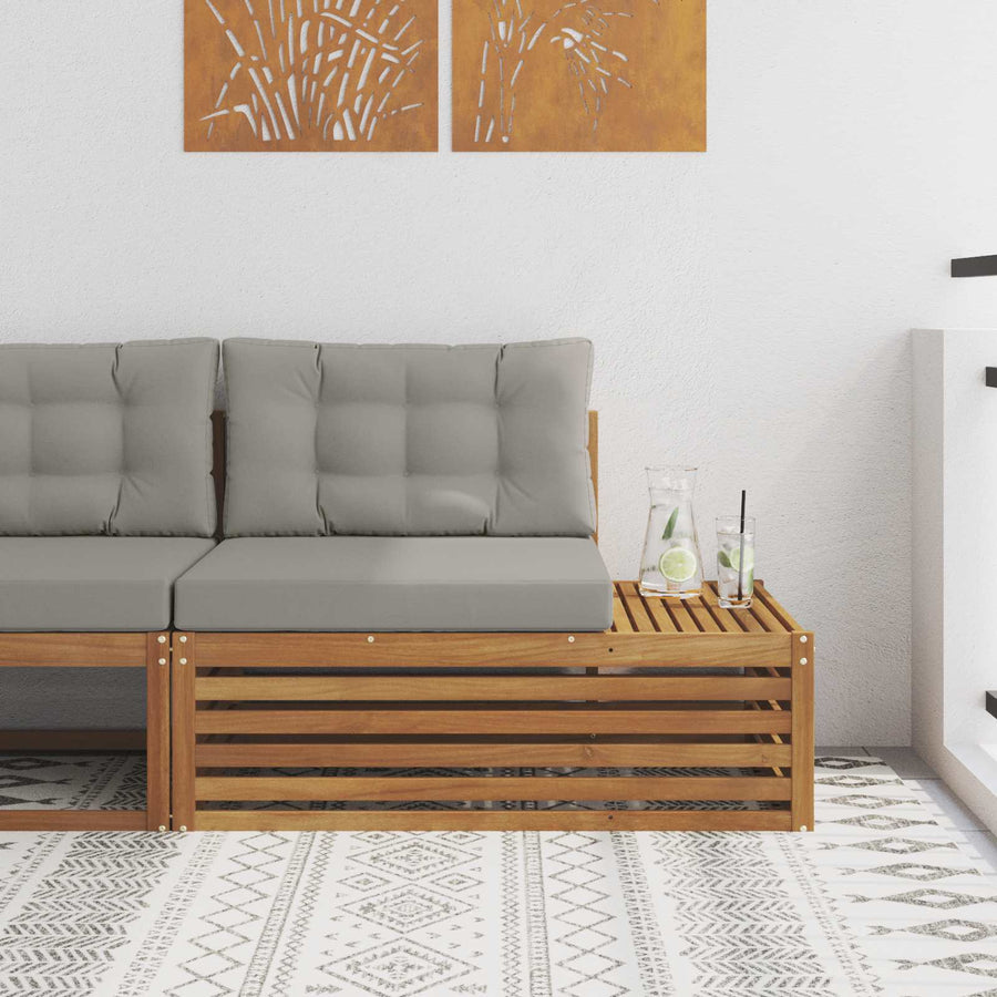 Buiten Eindbank met kussen 3 Stuk Naturel 115 x 83 x 73 cm