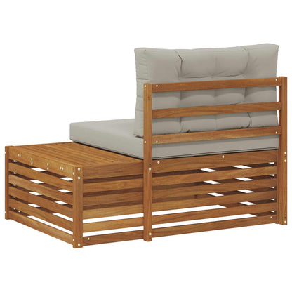 Buiten Eindbank met kussen 3 Stuk Naturel 115 x 83 x 73 cm