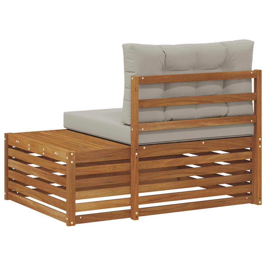 Buiten Eindbank met kussen 3 Stuk Naturel 115 x 83 x 73 cm