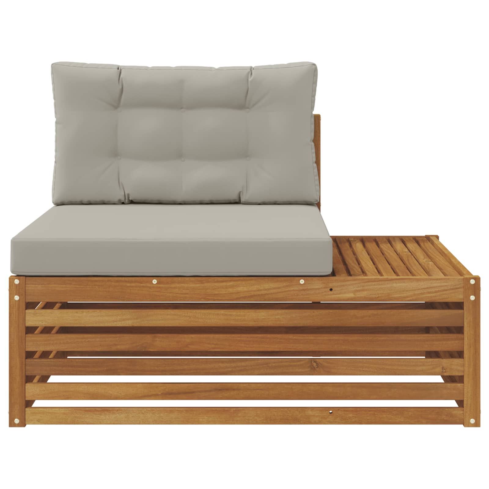 Buiten Eindbank met kussen 3 Stuk Naturel 115 x 83 x 73 cm