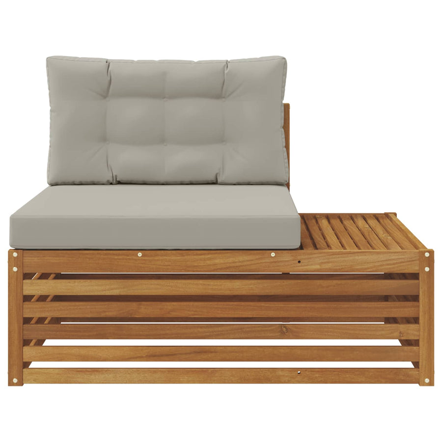 Buiten Eindbank met kussen 3 Stuk Naturel 115 x 83 x 73 cm