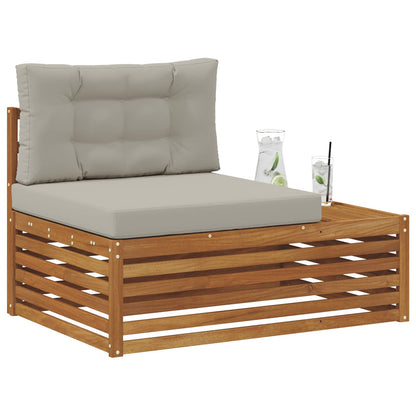 Buiten Eindbank met kussen 3 Stuk Naturel 115 x 83 x 73 cm