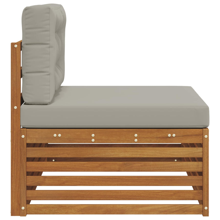 Buiten Eindbank met kussen 3 Stuk Naturel 115 x 83 x 73 cm