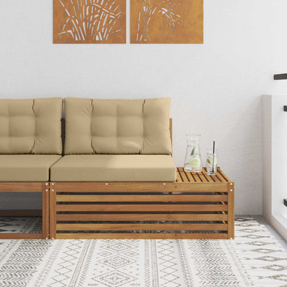 Buiten Eindbank met kussen 3 Stuk Naturel 115 x 83 x 73 cm