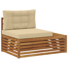 Buiten Eindbank met kussen 3 Stuk Naturel 115 x 83 x 73 cm