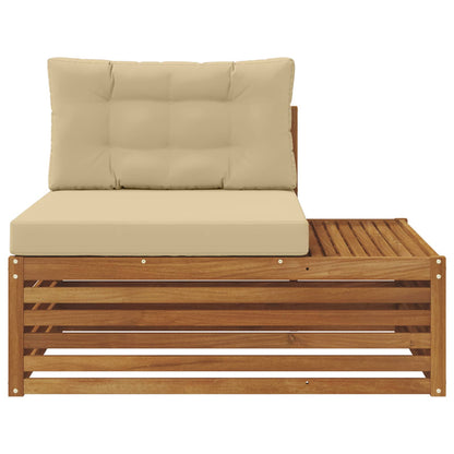 Buiten Eindbank met kussen 3 Stuk Naturel 115 x 83 x 73 cm