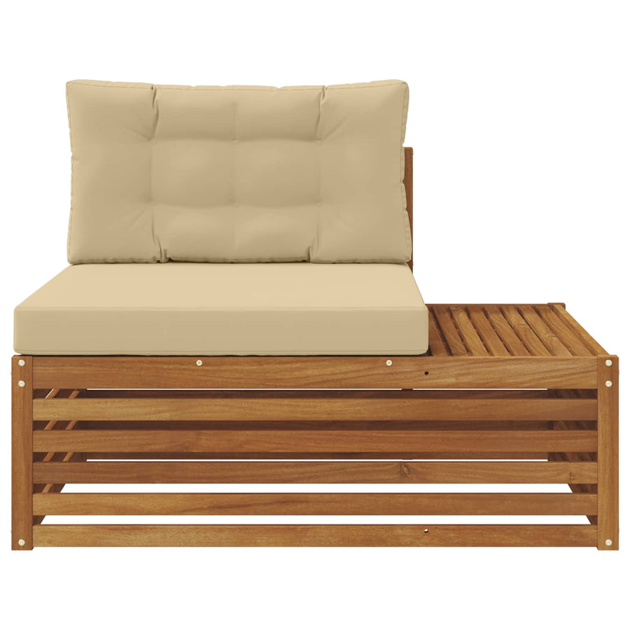 Buiten Eindbank met kussen 3 Stuk Naturel 115 x 83 x 73 cm