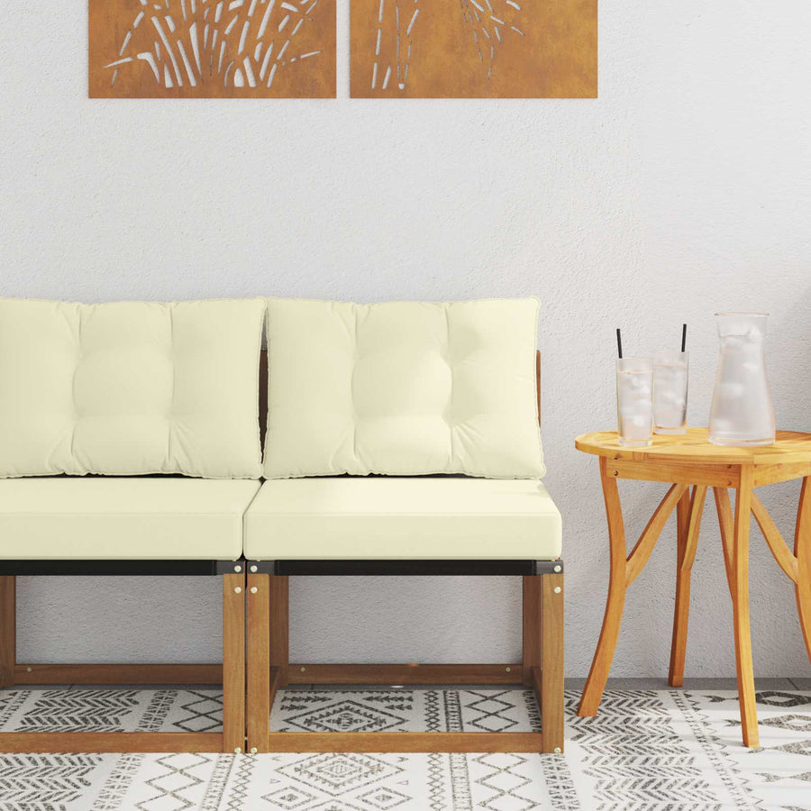 Buitenzitmiddelsofa Massief acaciahout en textilene stof
