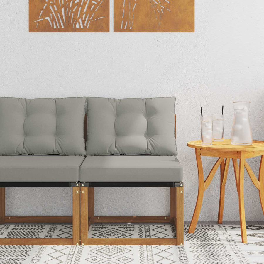 Buitenzitmiddelsofa Massief acaciahout en textilene stof