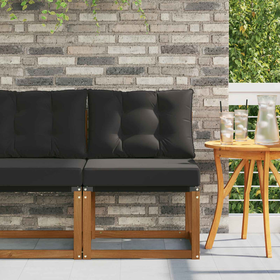 Buitenzitmiddelsofa Massief acaciahout en Textilene Stof