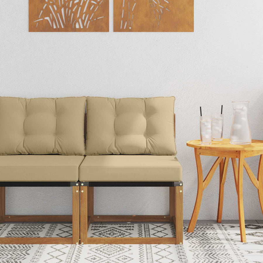 Buitenzitmiddelsofa Massief acaciahout en Textilene Stof