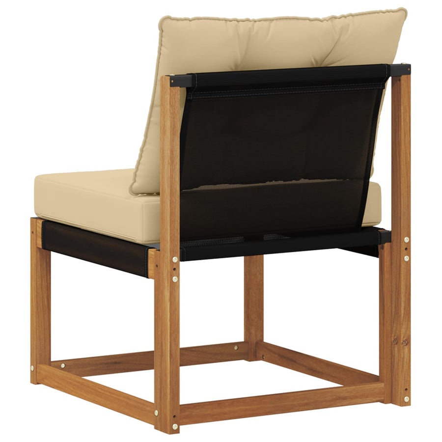 Buitenzitmiddelsofa Massief acaciahout en Textilene Stof