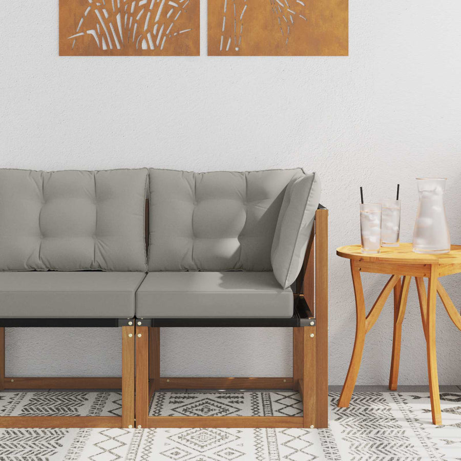Buiten Hoek Sofa Massief acaciahout en textilene stof Naturel