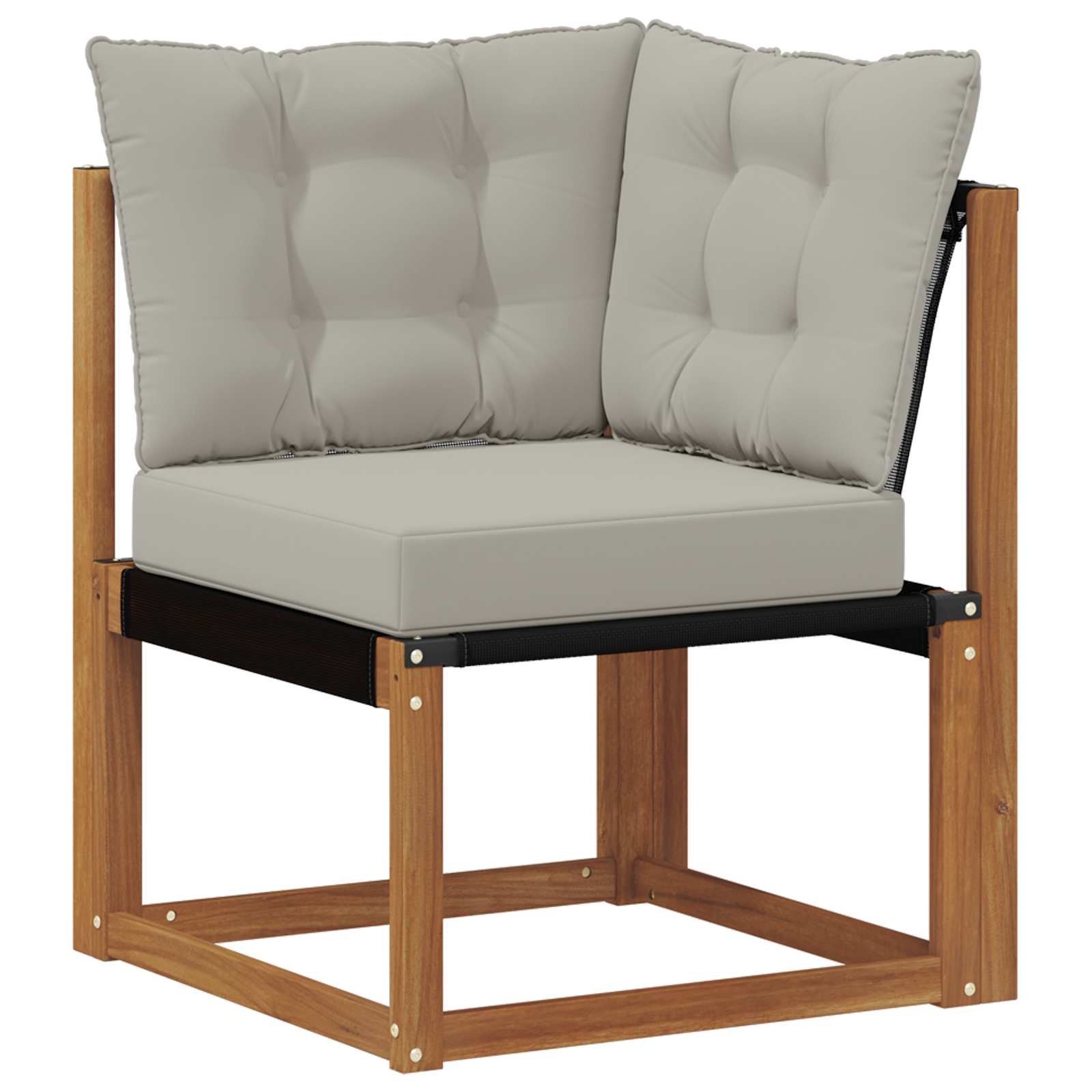 Buiten Hoek Sofa Massief acaciahout en textilene stof Naturel