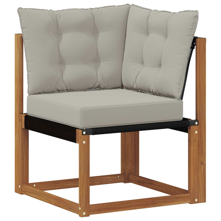 Buiten Hoek Sofa Massief acaciahout en textilene stof Naturel