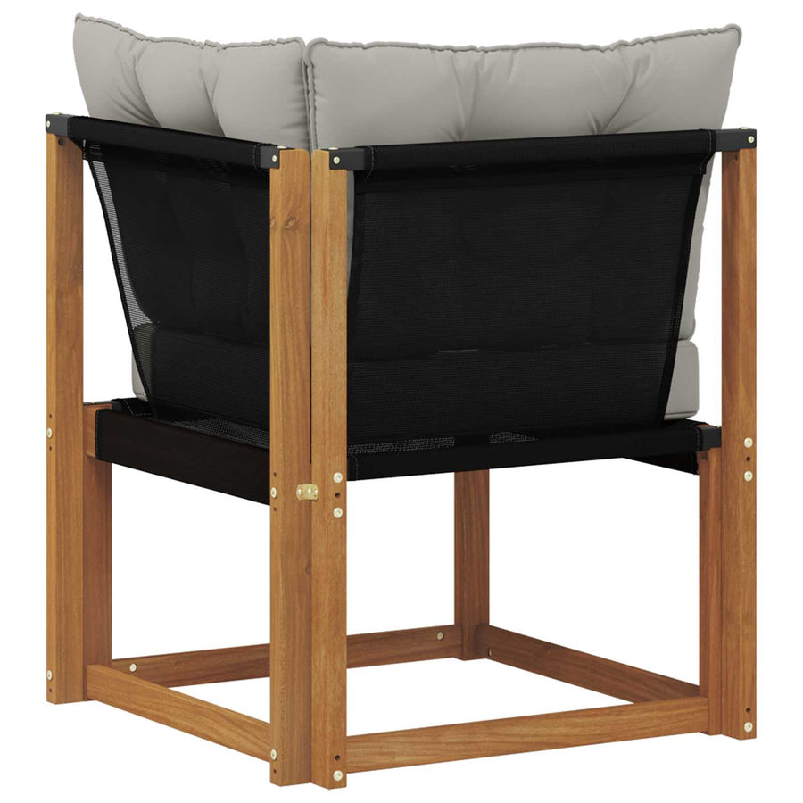 Buiten Hoek Sofa Massief acaciahout en textilene stof Naturel
