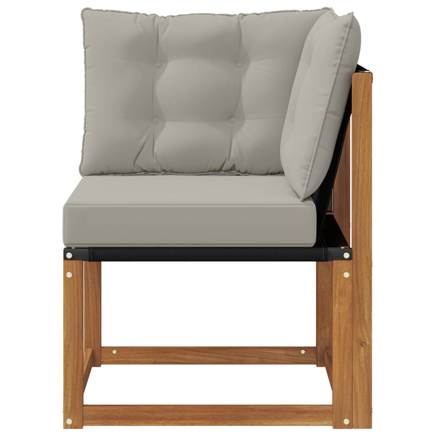 Buiten Hoek Sofa Massief acaciahout en textilene stof Naturel