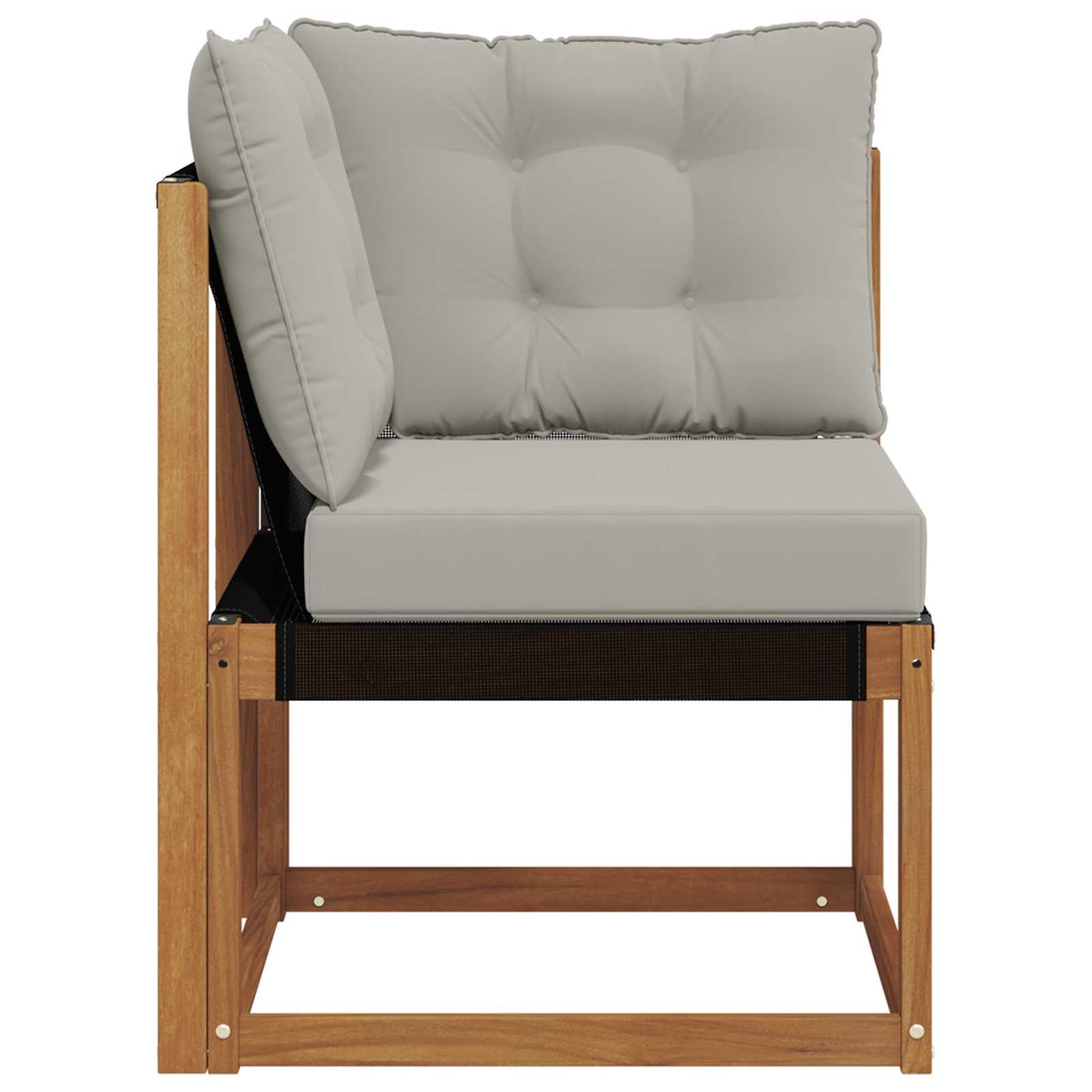 Buiten Hoek Sofa Massief acaciahout en textilene stof Naturel