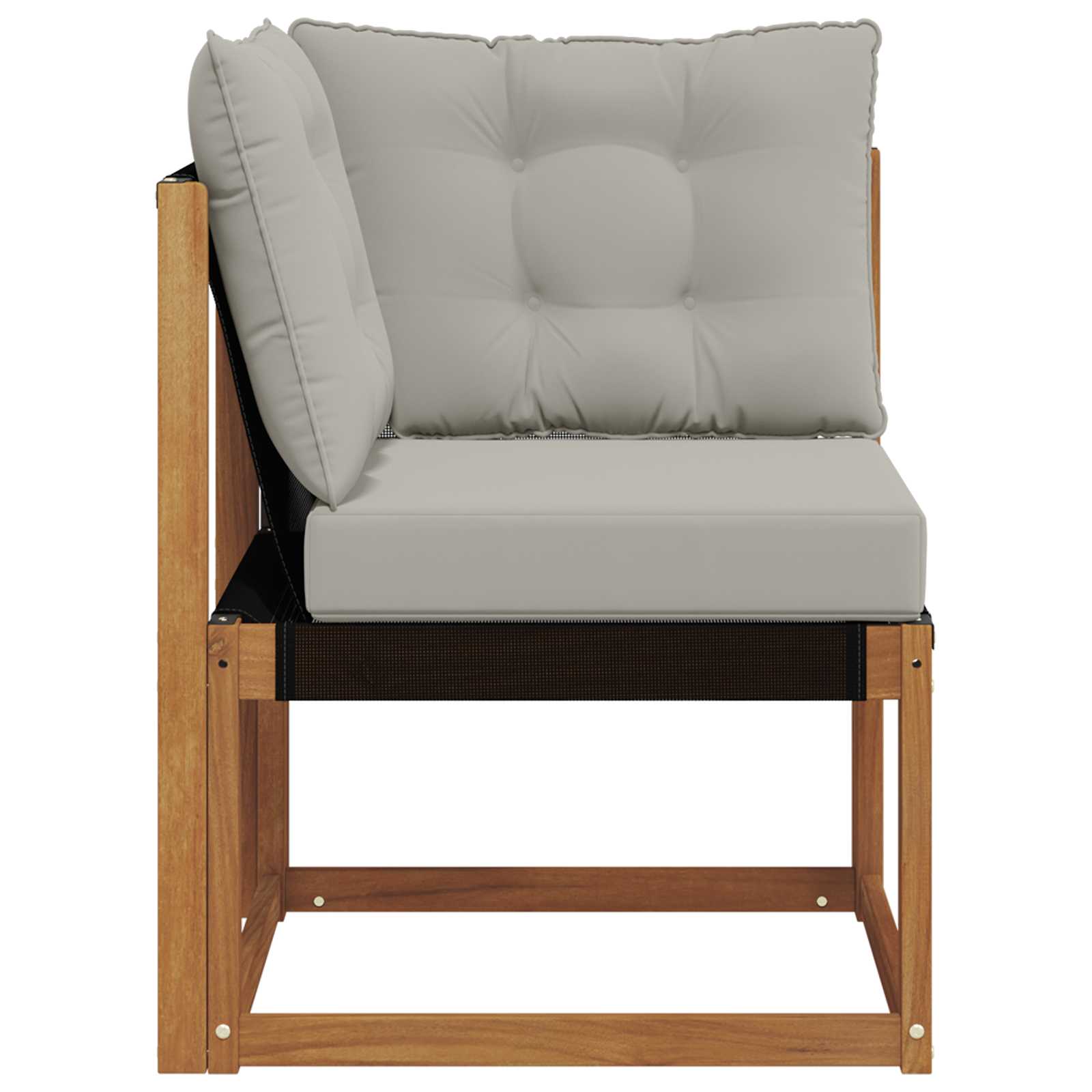 Buiten Hoek Sofa Massief acaciahout en textilene stof Naturel