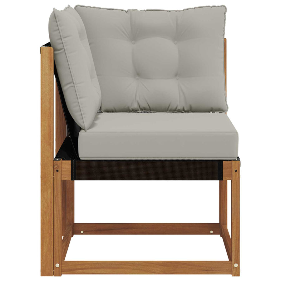 Buiten Hoek Sofa Massief acaciahout en textilene stof Naturel