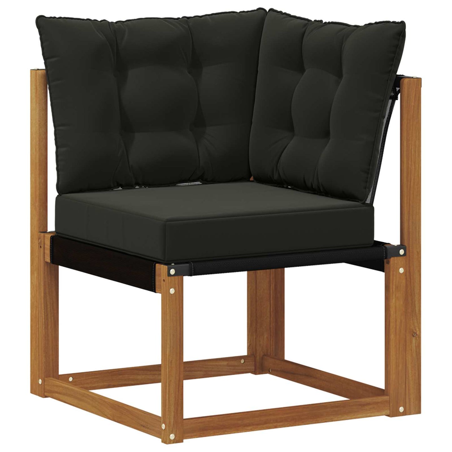 Buiten Hoek Sofa Massief acaciahout en textilene stof Naturel