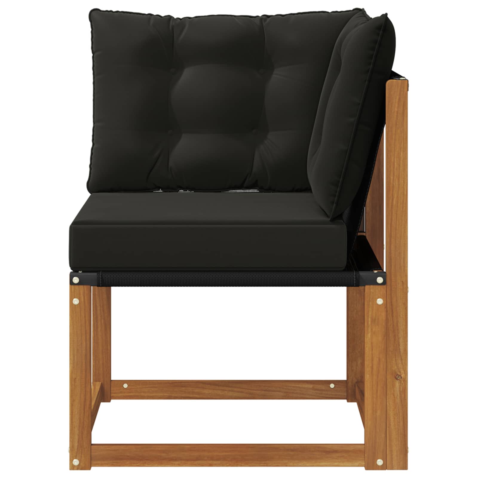 Buiten Hoek Sofa Massief acaciahout en textilene stof Naturel