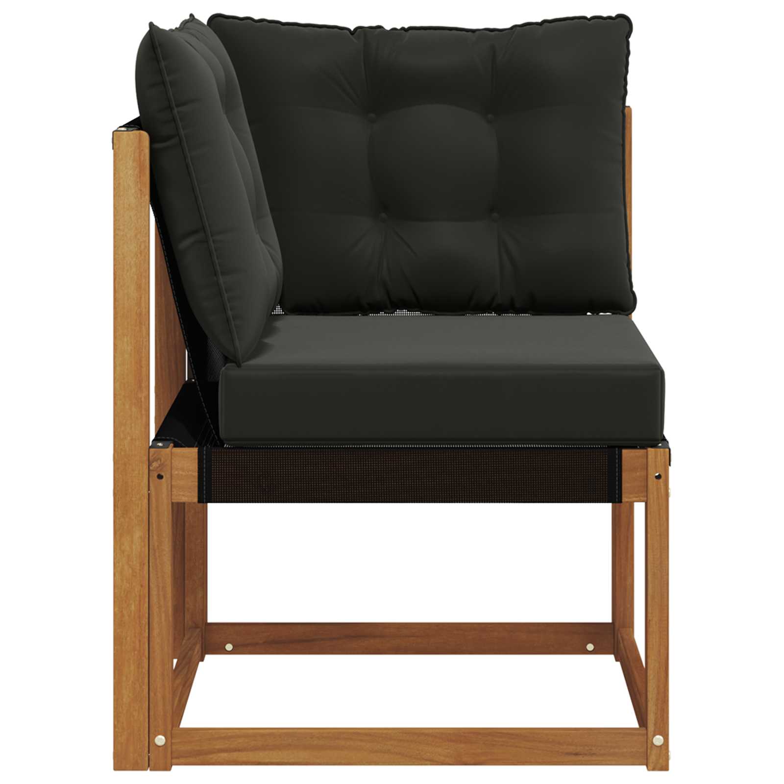Buiten Hoek Sofa Massief acaciahout en textilene stof Naturel