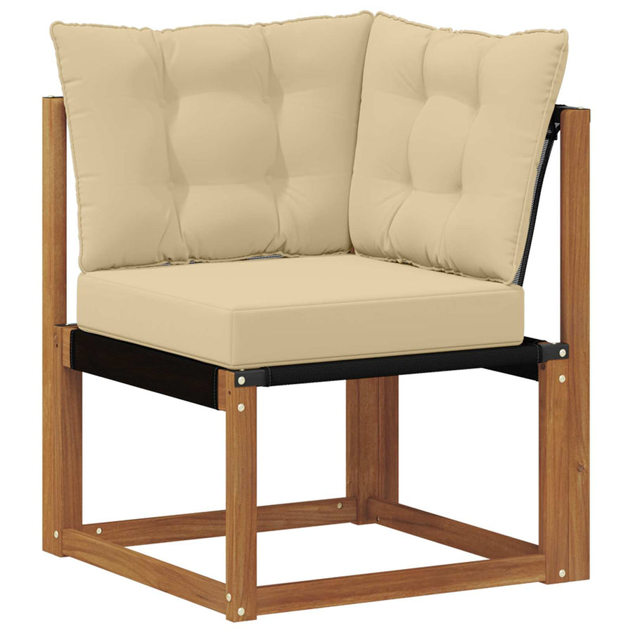 Buiten Hoek Sofa Massief acaciahout en textilene stof Naturel