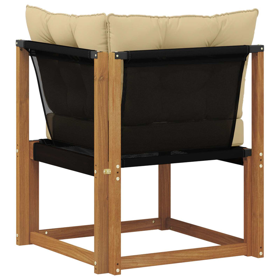 Buiten Hoek Sofa Massief acaciahout en textilene stof Naturel