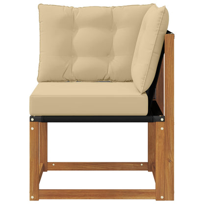 Buiten Hoek Sofa Massief acaciahout en textilene stof Naturel